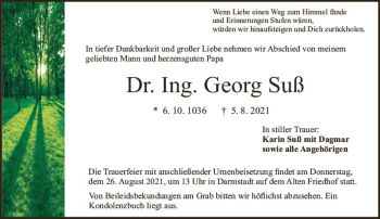 Traueranzeige von Georg Suß von vrm-trauer