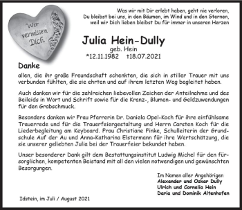 Traueranzeige von Julia Heim-Dully von vrm-trauer