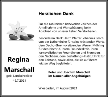 Traueranzeige von Regina Marschall von vrm-trauer