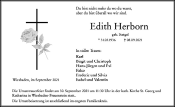 Traueranzeige von Edith Herborn von vrm-trauer