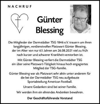 Traueranzeige von Günter Blessing von vrm-trauer
