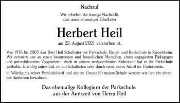 Traueranzeige von Herbert Heil von vrm-trauer