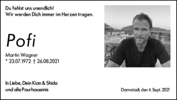 Traueranzeige von Martin Wagner von vrm-trauer