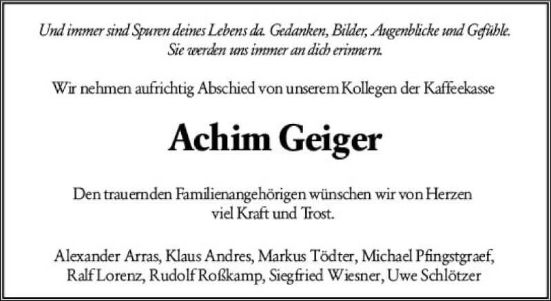  Traueranzeige für Achim Geiger vom 22.01.2022 aus vrm-trauer Darmstädter Echo