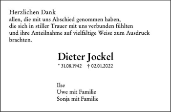 Traueranzeige von Dieter Jockel von vrm-trauer Groß-Gerauer Echo