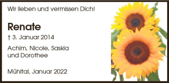 Traueranzeige von Renate Leißler von vrm-trauer Darmstädter Echo