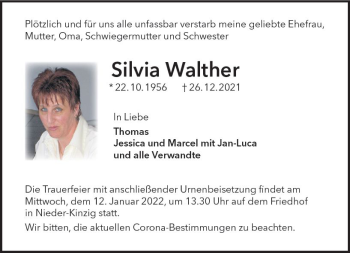 Traueranzeige von Silvia Walther von vrm-trauer Odenwälder Echo