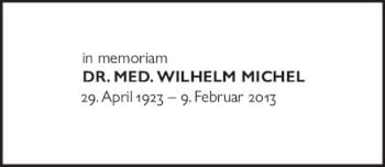 Traueranzeige von Wilhelm Michel von vrm-trauer Wormser Zeitung