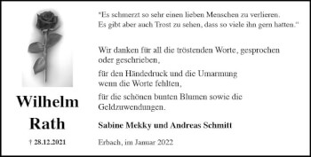 Traueranzeige von Wilhelm Rath von vrm-trauer Rheingau