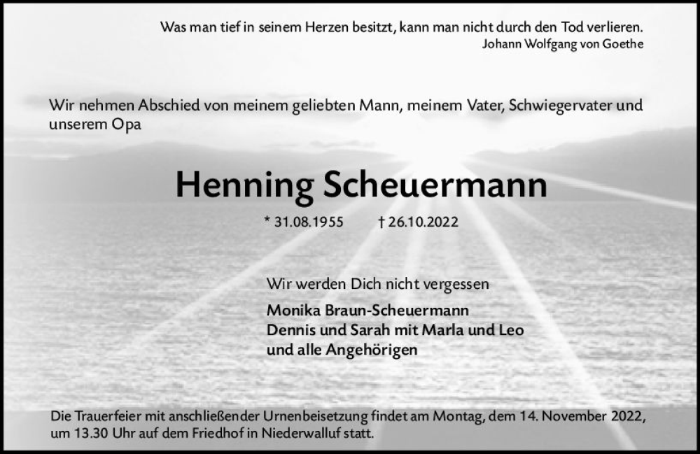  Traueranzeige für Henning Scheuermann vom 05.11.2022 aus vrm-trauer Rheingau