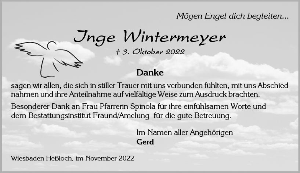  Traueranzeige für Jnge Wintermeyer vom 12.11.2022 aus vrm-trauer Wiesbadener Kurier