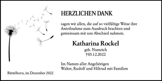Traueranzeige von Katharina Rockel von vrm-trauer Groß-Gerauer Echo