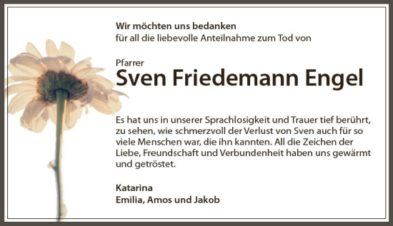 Traueranzeige von Sven Friedemann Engel von vrm-trauer Darmstädter Echo