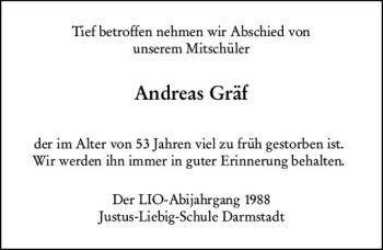 Traueranzeige von Andreas Gräf von vrm-trauer Darmstädter Echo