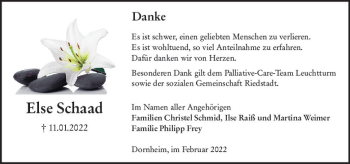 Traueranzeige von Else Schaad von vrm-trauer Groß-Gerauer Echo