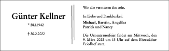 Traueranzeige von Günter Kellner von vrm-trauer Darmstädter Echo
