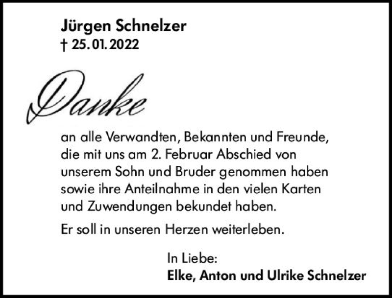  Traueranzeige für Jürgen Schnelzer vom 26.02.2022 aus vrm-trauer Darmstädter Echo
