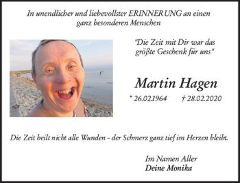 Traueranzeige von Martin Hagen von vrm-trauer Wiesbadener Kurier