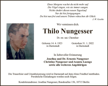Traueranzeige von Thilo Nungesser von vrm-trauer Darmstädter Echo