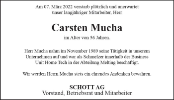 Traueranzeige von Garsten Mucha von vrm-trauer AZ Mainz