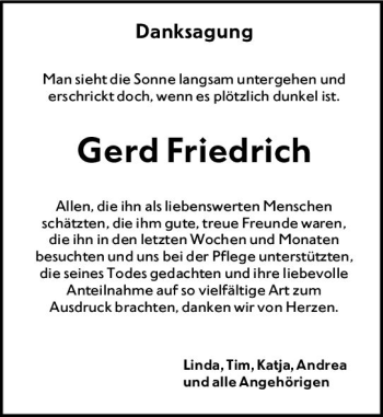 Traueranzeige von Gerd Friedrich von vrm-trauer Groß-Gerauer Echo