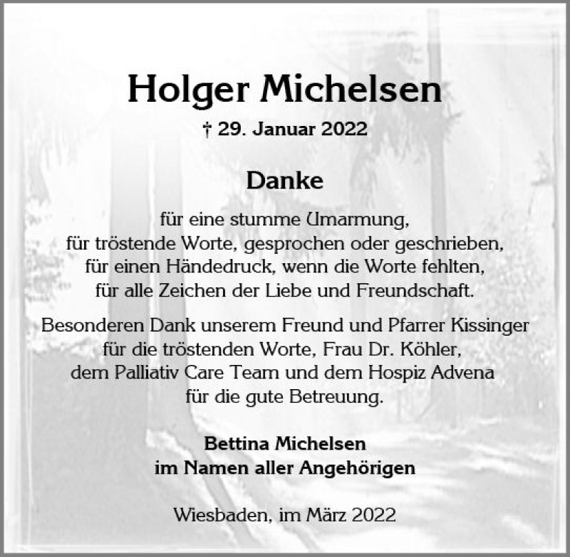  Traueranzeige für Holger Michelsen vom 05.03.2022 aus vrm-trauer Wiesbadener Kurier