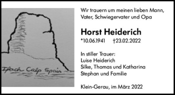 Traueranzeige von Horst Heiderich von vrm-trauer Groß-Gerauer Echo