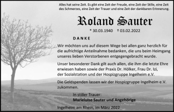 Traueranzeige von Roland Sauter von vrm-trauer Allgemeine  Zeitung Ingelheim-Bingen