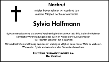 Traueranzeige von Sylvia Halfmann von vrm-trauer Rüsselsheimer Echo / MainSpitze