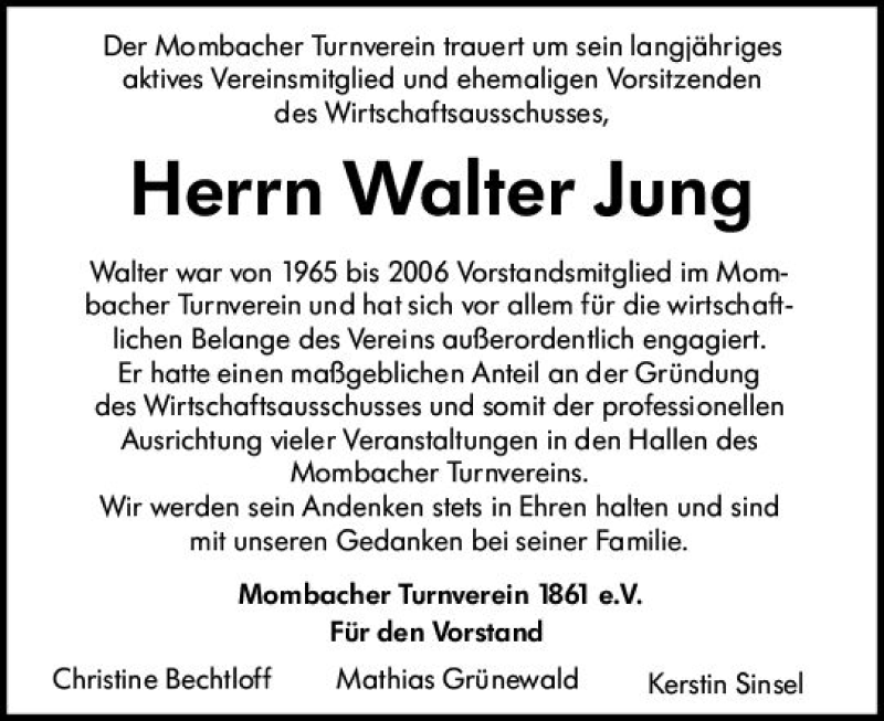  Traueranzeige für Walter Jung vom 05.03.2022 aus vrm-trauer AZ Mainz