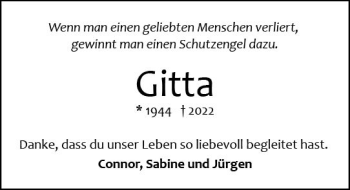 Traueranzeige von Gitta  von vrm-trauer Odenwälder Echo