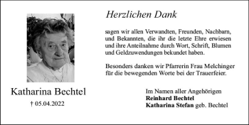 Traueranzeige von Katharina Bechtel von vrm-trauer Darmstädter Echo
