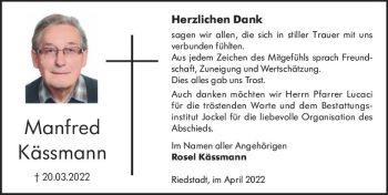 Traueranzeige von Manfred Kässmann von vrm-trauer Groß-Gerauer Echo