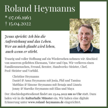 Traueranzeige von Roland Heymanns von vrm-trauer Darmstädter Echo