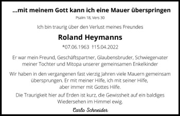 Traueranzeige von Roland Heymanns von vrm-trauer Darmstädter Echo