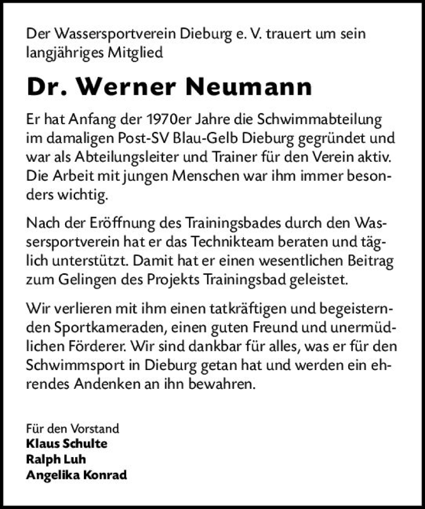  Traueranzeige für Werner Neumann vom 14.05.2022 aus vrm-trauer DieburgerAnzeiger/Groß-Zimmerner Lokala