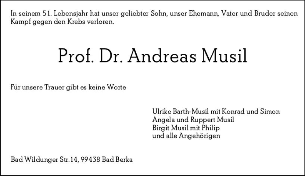  Traueranzeige für Andreas Musil vom 25.06.2022 aus vrm-trauer Odenwälder Echo