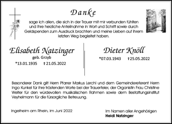 Traueranzeige von Dieter Knöll von vrm-trauer Allgemeine  Zeitung Ingelheim-Bingen