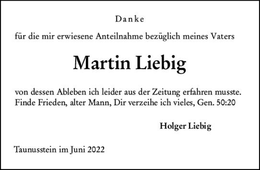  Traueranzeige für Martin Liebig vom 11.06.2022 aus vrm-trauer Wiesbadener Kurier