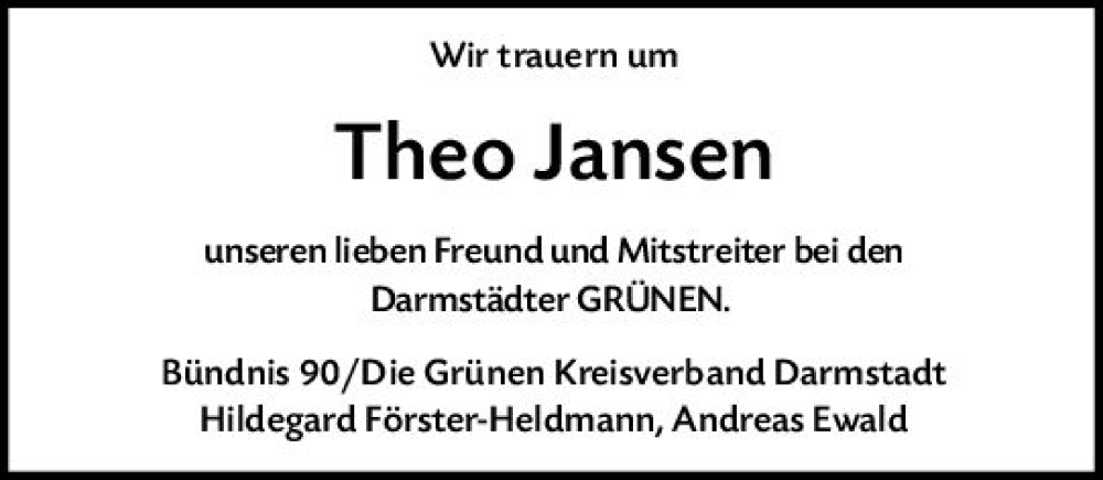  Traueranzeige für Theo Jansen vom 04.06.2022 aus vrm-trauer Darmstädter Echo
