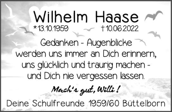 Traueranzeige von Wilhelm Haase von vrm-trauer Groß-Gerauer Echo
