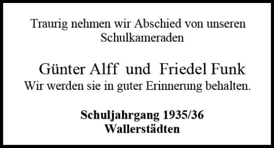 Traueranzeige von Friedel Funk von vrm-trauer Groß-Gerauer Echo
