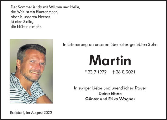 Traueranzeige von Martin Wagner von vrm-trauer Darmstädter Echo