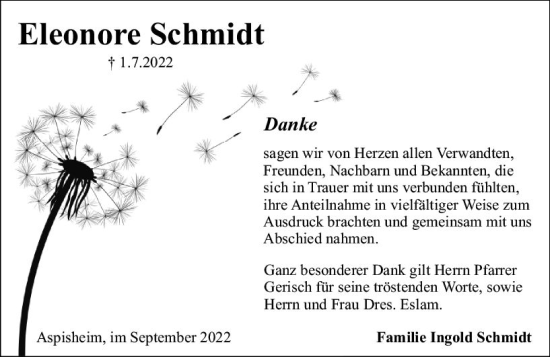 Traueranzeige von Eleonore Schmidt von vrm-trauer Rüsselsheimer Echo / MainSpitze