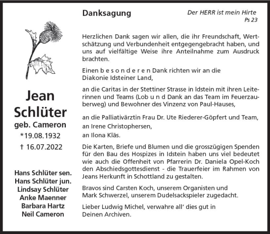 Traueranzeige von Jean Schlüter von vrm-trauer Idsteiner Zeitung