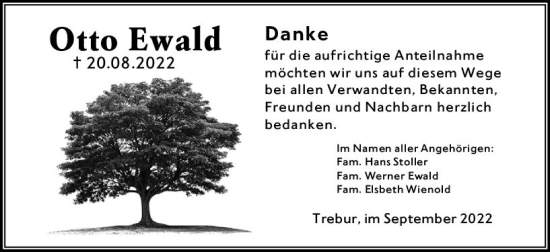 Traueranzeige von Otto Ewald von vrm-trauer Groß-Gerauer Echo