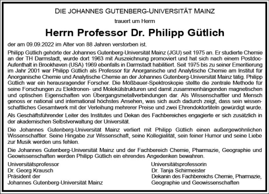 Traueranzeige von Philipp Gütlich von vrm-trauer AZ Mainz