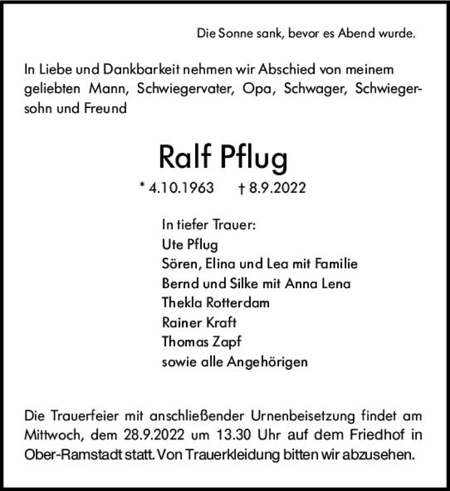  Traueranzeige für Ralf Pflug vom 24.09.2022 aus vrm-trauer Darmstädter Echo