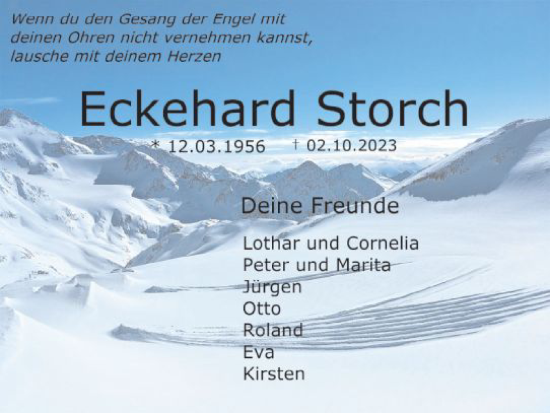 Traueranzeige von Eckehard Storch von Dill Block