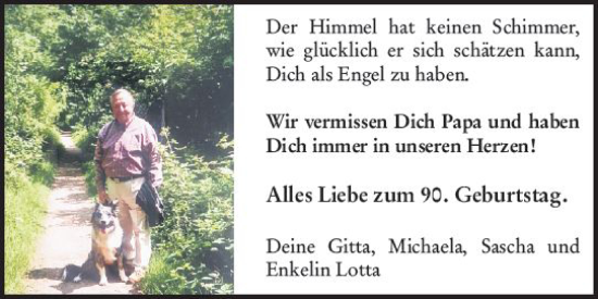 Traueranzeige von Papa  von Wiesbadener Kurier